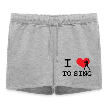 J'aime Chanter - Short de survêtement femme premium - gris chiné - Devant - AI Model Female 172 light (172cm)