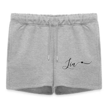 Lia Prénom Décoratif - Short de survêtement femme premium - gris chiné - Devant - AI Model Female 172 light (172cm)