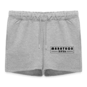 Marathon 2026 - Short de survêtement femme premium - gris chiné - Devant - AI Model Female 172 light (172cm)