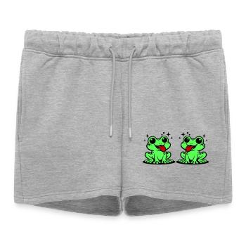 Grenouille du couple de crapauds - Short de survêtement femme premium - gris chiné - Devant - AI Model Female 172 light (172cm)