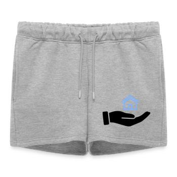 Propriété de la maison tenue en main - Short de survêtement femme premium - gris chiné - Devant - AI Model Female 172 light (172cm)