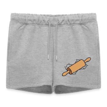 Rouleau à pâtisserie Pâte à pâtisser Cuisson - Short de survêtement femme premium - gris chiné - Devant - AI Model Female 172 light (172cm)
