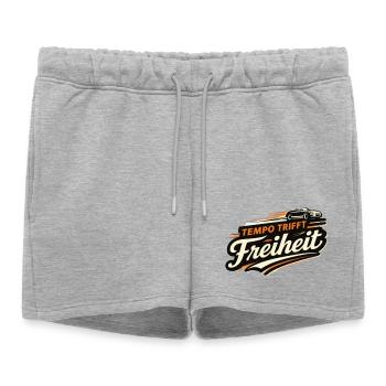 Dicton Cabriolet de la vitesse rencontre la liberté - Short de survêtement femme premium - gris chiné - Devant - AI Model Female 172 light (172cm)