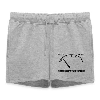 Engine runs tank empty - Women’s Premium Organic Sweatshorts - heather grey - Front - AI Model Female 172 light (172cm)