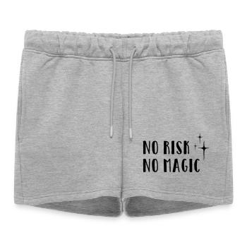 Aucun risque – Pas de magie - Short de survêtement femme premium - gris chiné - Devant - AI Model Female 172 light (172cm)