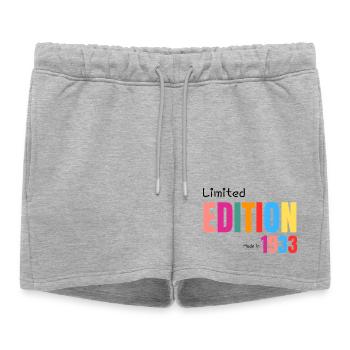 Limited edition Made in 1933 - Women’s Premium Organic Sweatshorts - heather grey - Front - AI Model Female 172 light (172cm)