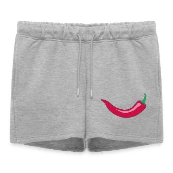 Red Chili Smile - Women’s Premium Organic Sweatshorts - heather grey - Front - AI Model Female 172 light (172cm)