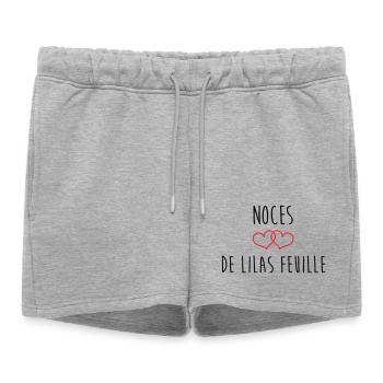 Noces de Lilas 63 ans de mariage - Short de survêtement femme premium - gris chiné - Devant - AI Model Female 172 light (172cm)