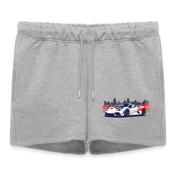 Supercar de course avec un accent rouge - Short de survêtement femme premium - gris chiné - Devant - AI Model Female 172 light (172cm)