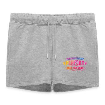 I'm not perfectly close - Women’s Premium Organic Sweatshorts - heather grey - Front - AI Model Female 172 light (172cm)