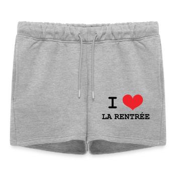 J'aime la Rentrée : Motif Scolaire Sortie de Class - Short de survêtement femme premium - gris chiné - Devant - AI Model Female 172 light (172cm)