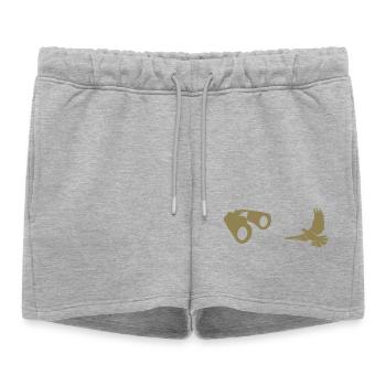 Minimalist Bird Watching Silhouette - Women’s Premium Organic Sweatshorts - heather grey - Front - AI Model Female 172 light (172cm)