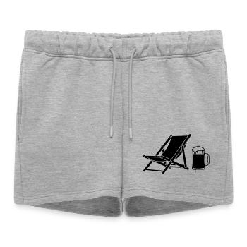 Bière sur chaise de pont icône des fêtes - Short de survêtement femme premium - gris chiné - Devant - AI Model Female 172 light (172cm)