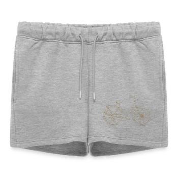 Vélo Rétro City Bike offert style Dutch Bike - Short de survêtement femme premium - gris chiné - Devant - AI Model Female 172 light (172cm)