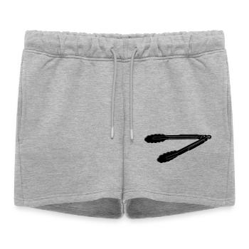 Silhouette des pinces barbecue - Short de survêtement femme premium - gris chiné - Devant - AI Model Female 172 light (172cm)