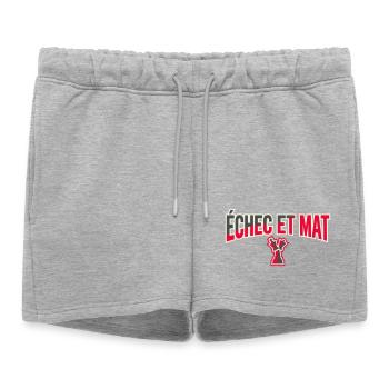 Logo Échec et Mat Rouge Roi Noir en Difficulté - Short de survêtement femme premium - gris chiné - Devant - AI Model Female 172 light (172cm)