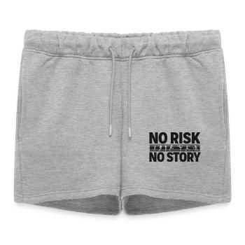 AUCUN RISQUE SANS HISTOIRE Déclaration d’aventure sportive - Short de survêtement femme premium - gris chiné - Devant - AI Model Female 172 light (172cm)