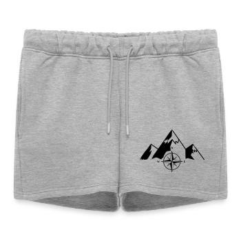 Montagnes Compass Nature Plein Aire - Short de survêtement femme premium - gris chiné - Devant - AI Model Female 172 light (172cm)