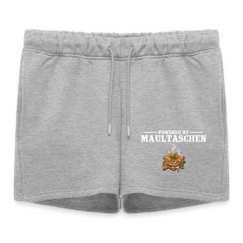 Propulsé par Maultaschen – Schwabe Gift - Short de survêtement femme premium - gris chiné - Devant - AI Model Female 172 light (172cm)