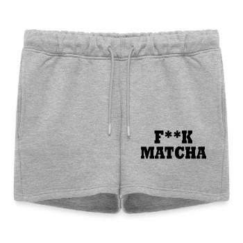 Fuck matcha - Women’s Premium Organic Sweatshorts - heather grey - Front - AI Model Female 172 light (172cm)