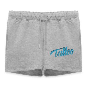 Tattoo Script in Teal - Women’s Premium Organic Sweatshorts - heather grey - Front - AI Model Female 172 light (172cm)