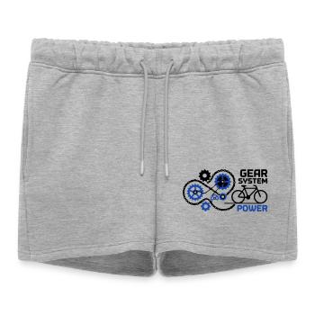 Génial Gear System Bike Nerd - Short de survêtement femme premium - gris chiné - Devant - AI Model Female 172 light (172cm)