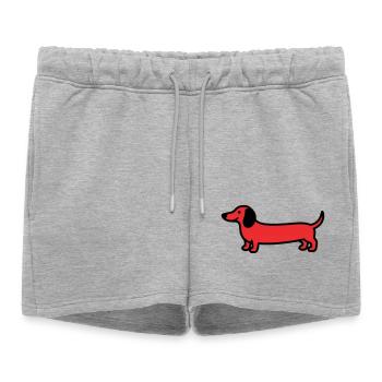 Vecteur de profil teckel de chien de chasse - Short de survêtement femme premium - gris chiné - Devant - AI Model Female 172 light (172cm)