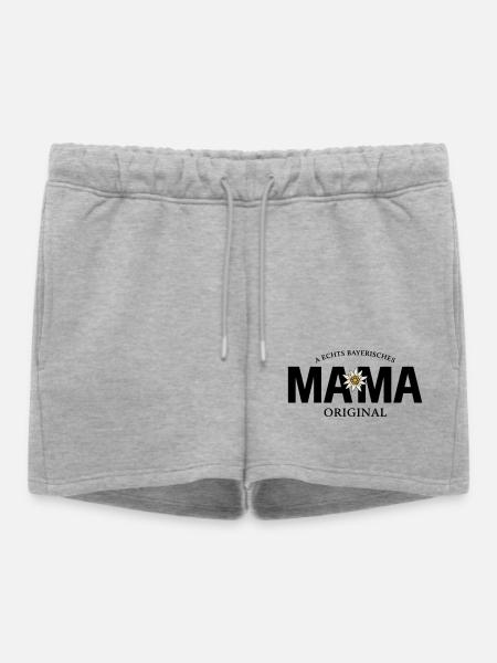 Bayerisches Original - Mama - Frauen Premium Organic Sweatshorts - Grau meliert
