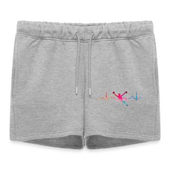 Battement de cœur de Boulderer Bloc Bloc - Short de survêtement femme premium - gris chiné - Devant - AI Model Female 172 light (172cm)