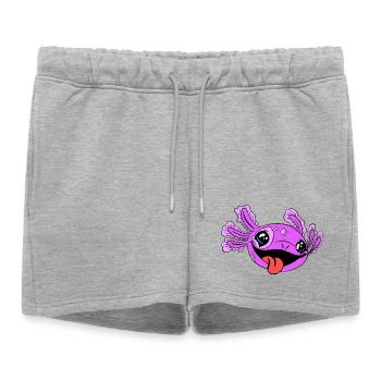 Axolotl coquin à la langue - Short de survêtement femme premium - gris chiné - Devant - AI Model Female 172 light (172cm)