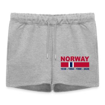 supporter norvégien - Short de survêtement femme premium - gris chiné - Devant - AI Model Female 172 light (172cm)