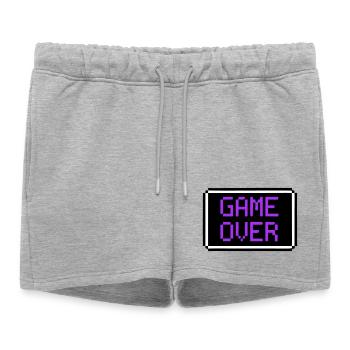 Game Over Shield Rétro Gamer - Short de survêtement femme premium - gris chiné - Devant - AI Model Female 172 light (172cm)