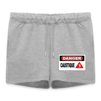 Panneau Danger Caustique - Short de survêtement femme premium - gris chiné - Devant - AI Model Female 172 light (172cm)
