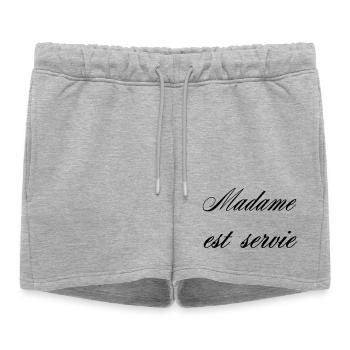 Madame Est Servie Humour Femme - Short de survêtement femme premium - gris chiné - Devant - AI Model Female 172 light (172cm)