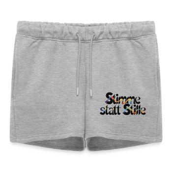 Motif de déclaration sympa pour un courage plus civilisé - Short de survêtement femme premium - gris chiné - Devant - AI Model Female 172 light (172cm)