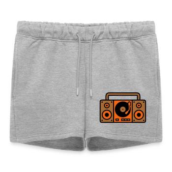 Boombox rétro Ghetto Blaster années 80 - Short de survêtement femme premium - gris chiné - Devant - AI Model Female 172 light (172cm)