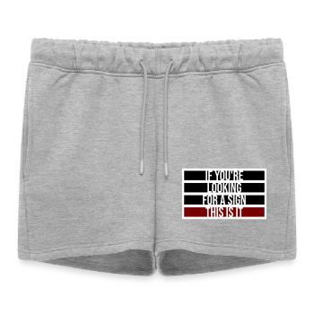 Si vous cherchez un signe c’est ça, désirez - Short de survêtement femme premium - gris chiné - Devant - AI Model Female 172 light (172cm)
