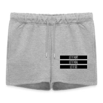 Laisse faire mal Laisse ça guérir Laisse partir Inspirant - Short de survêtement femme premium - gris chiné - Devant - AI Model Female 172 light (172cm)