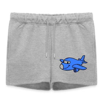 Airplane Kids - Women’s Premium Organic Sweatshorts - heather grey - Front - AI Model Female 172 light (172cm)