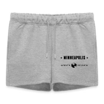 Minneapolis, Minnesota, coordonnées de la planète Terre - Short de survêtement femme premium - gris chiné - Devant - AI Model Female 172 light (172cm)
