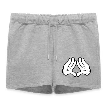 Mains style comique Pyramide Triangle Diamond Diamond - Short de survêtement femme premium - gris chiné - Devant - AI Model Female 172 light (172cm)
