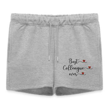 Meilleur collègue - Short de survêtement femme premium - gris chiné - Devant - AI Model Female 172 light (172cm)
