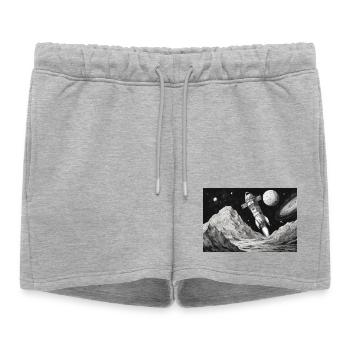 Rocket Moon Départ Future Mars science-fiction - Short de survêtement femme premium - gris chiné - Devant - AI Model Female 172 light (172cm)