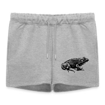 Graphique d’une vraie grenouille de profil - Short de survêtement femme premium - gris chiné - Devant - AI Model Female 172 light (172cm)