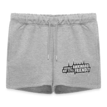Diction socialement maladroite mais quand même amicale - Short de survêtement femme premium - gris chiné - Devant - AI Model Female 172 light (172cm)