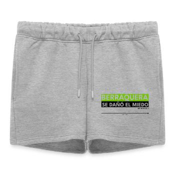 BERRAQUERA - SE DAÑÓ EL MIEDO - Women’s Premium Organic Sweatshorts - heather grey - Front - AI Model Female 172 light (172cm)