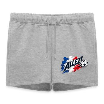 Allez France : motif de fan de football - Short de survêtement femme premium - gris chiné - Devant - AI Model Female 172 light (172cm)