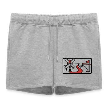 Minigolf Track Windmill Amusement Park Team - Women’s Premium Organic Sweatshorts - heather grey - Front - AI Model Female 172 light (172cm)