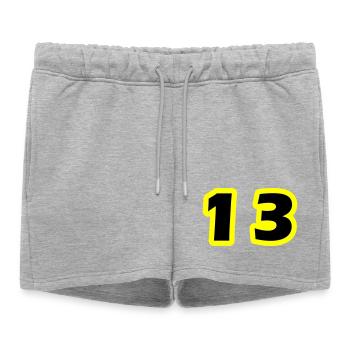 Symbole numérique 13 - Short de survêtement femme premium - gris chiné - Devant - AI Model Female 172 light (172cm)