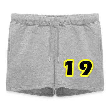 19 Number symbol - Women’s Premium Organic Sweatshorts - heather grey - Front - AI Model Female 172 light (172cm)